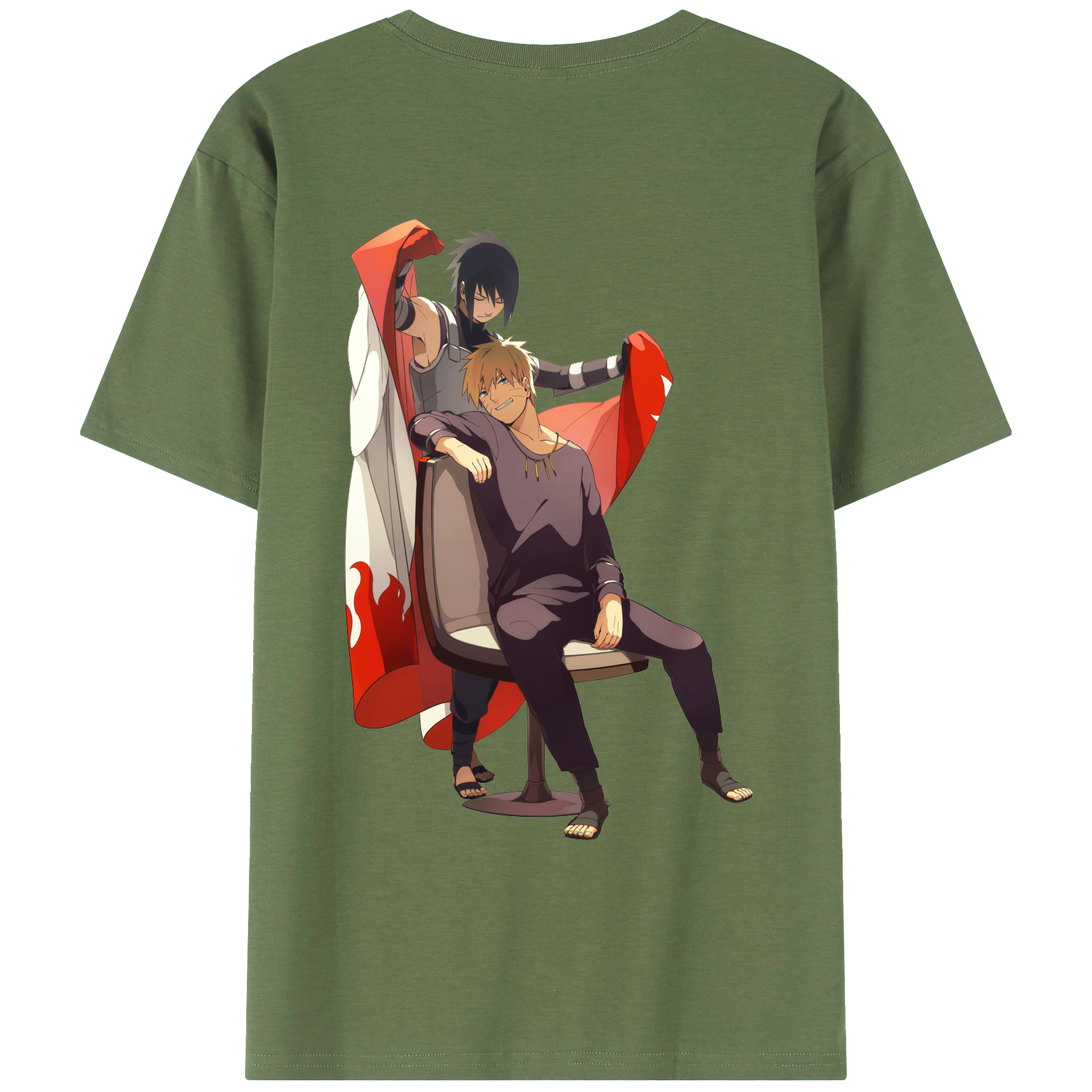 （画像用） NARUTO -ナルト- うずまき ナルト Uzumaki Naruto 綿100％ メンズ半袖Tシャツ（バックプリント） 通気性
